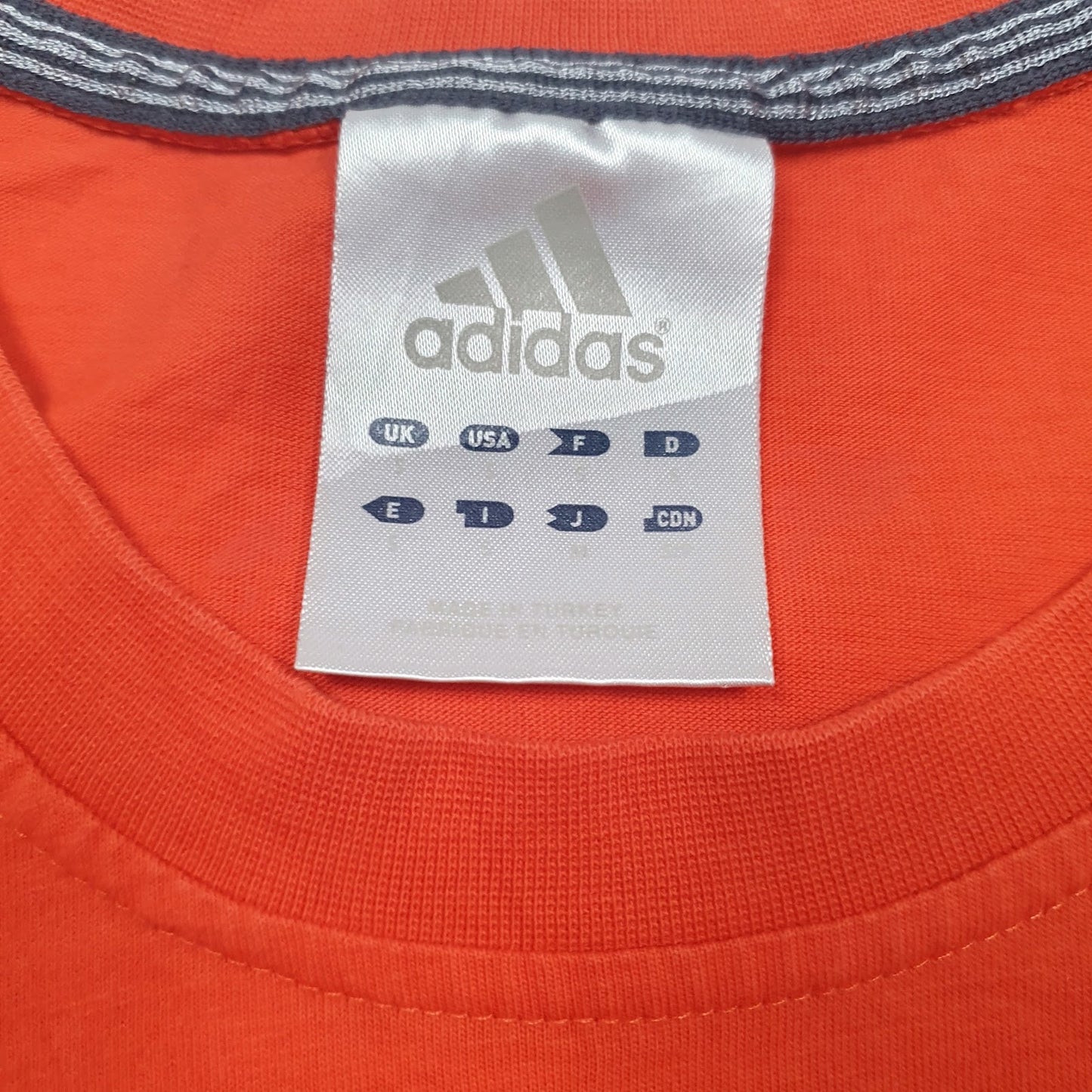 Mens Orange Adidas Spellout  T Shirt