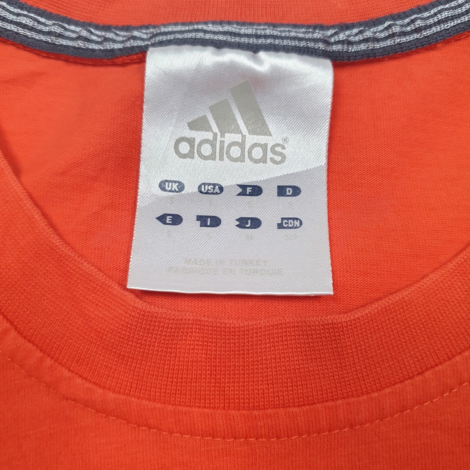 Mens Orange Adidas Spellout  T Shirt