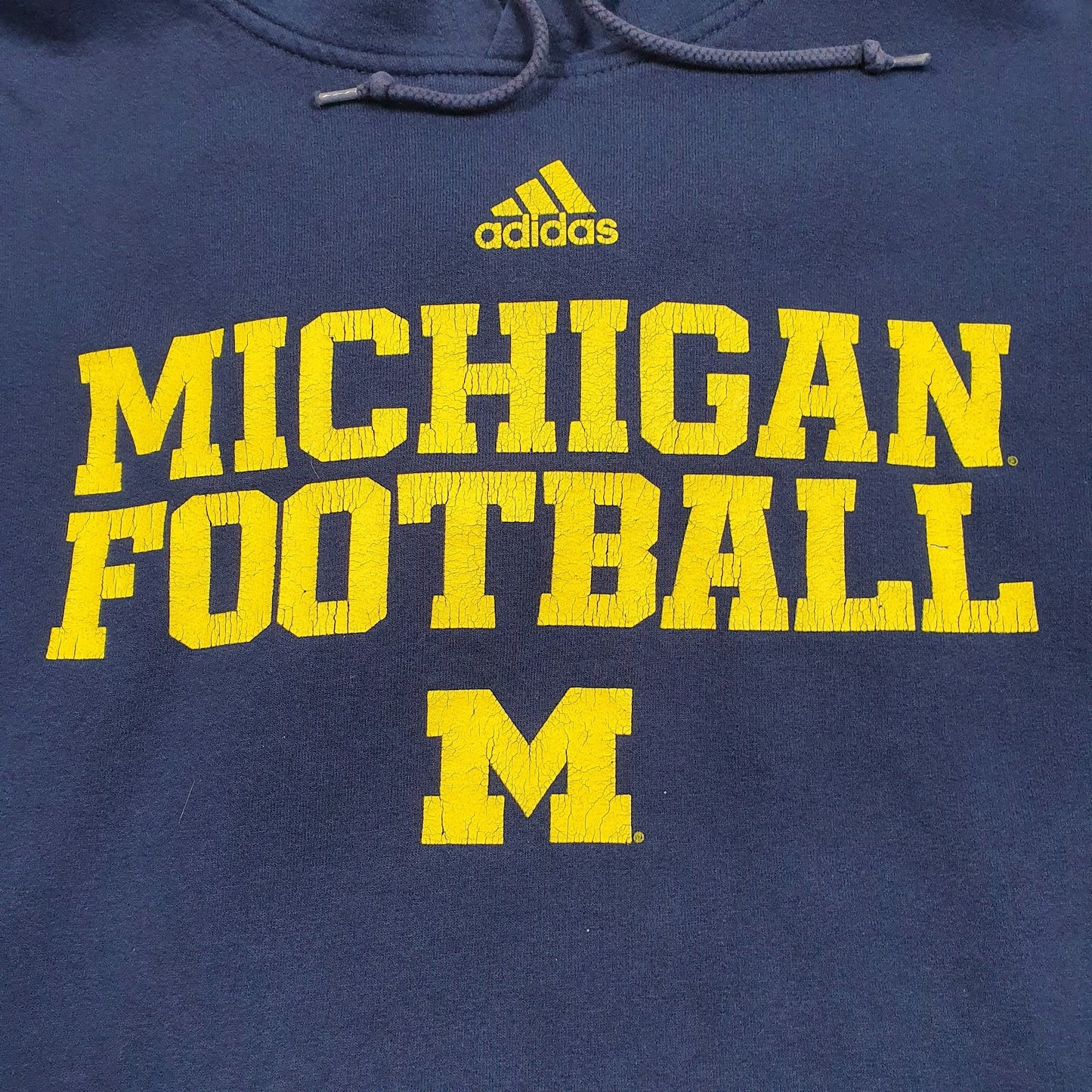 Mens Navy Adidas Michigan Football Hoodie Jumper