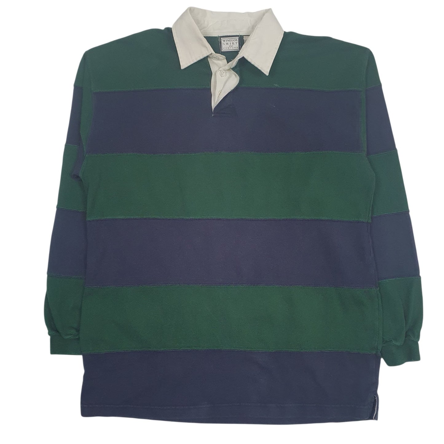 Mens Green Windsor Shirt Company Rugby Long Sleeve Polo Shirt