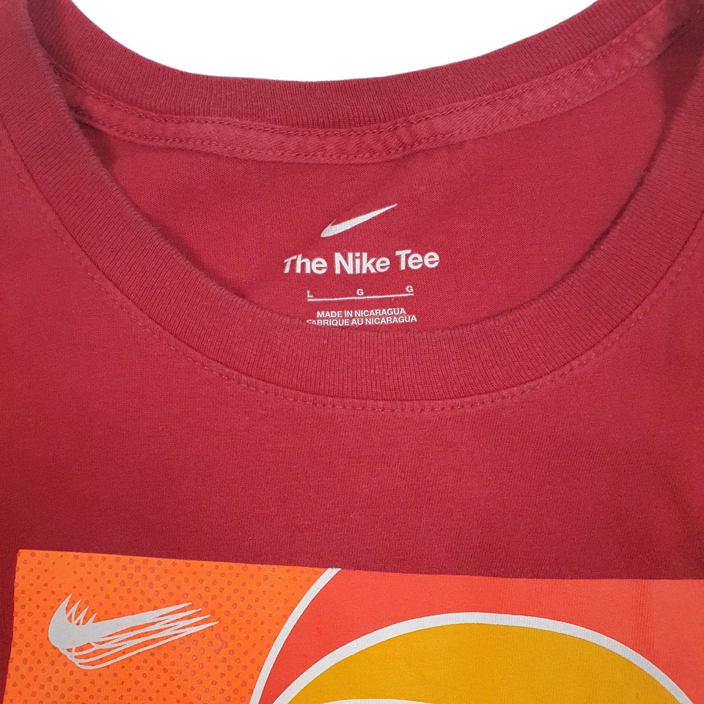 Mens Red Nike Spellout  T Shirt