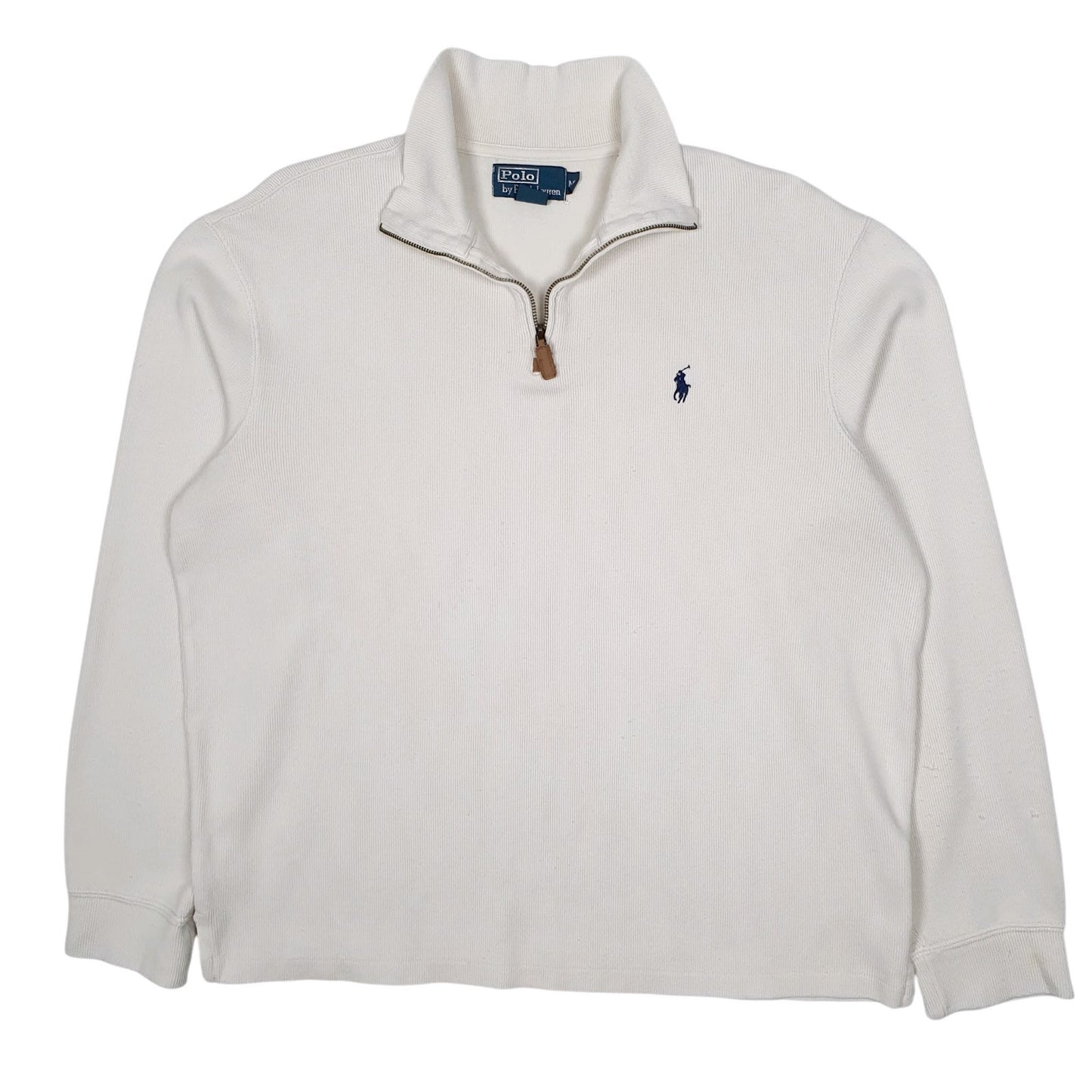 Mens White Polo Ralph Lauren  Quarter Zip Jumper