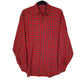 Mens Red Gin Shirt Vintage 90s Plaid Flannel Long Sleeve Shirt