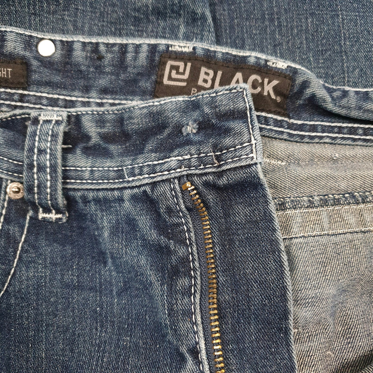 Mens Blue Black Distressed  Jeans