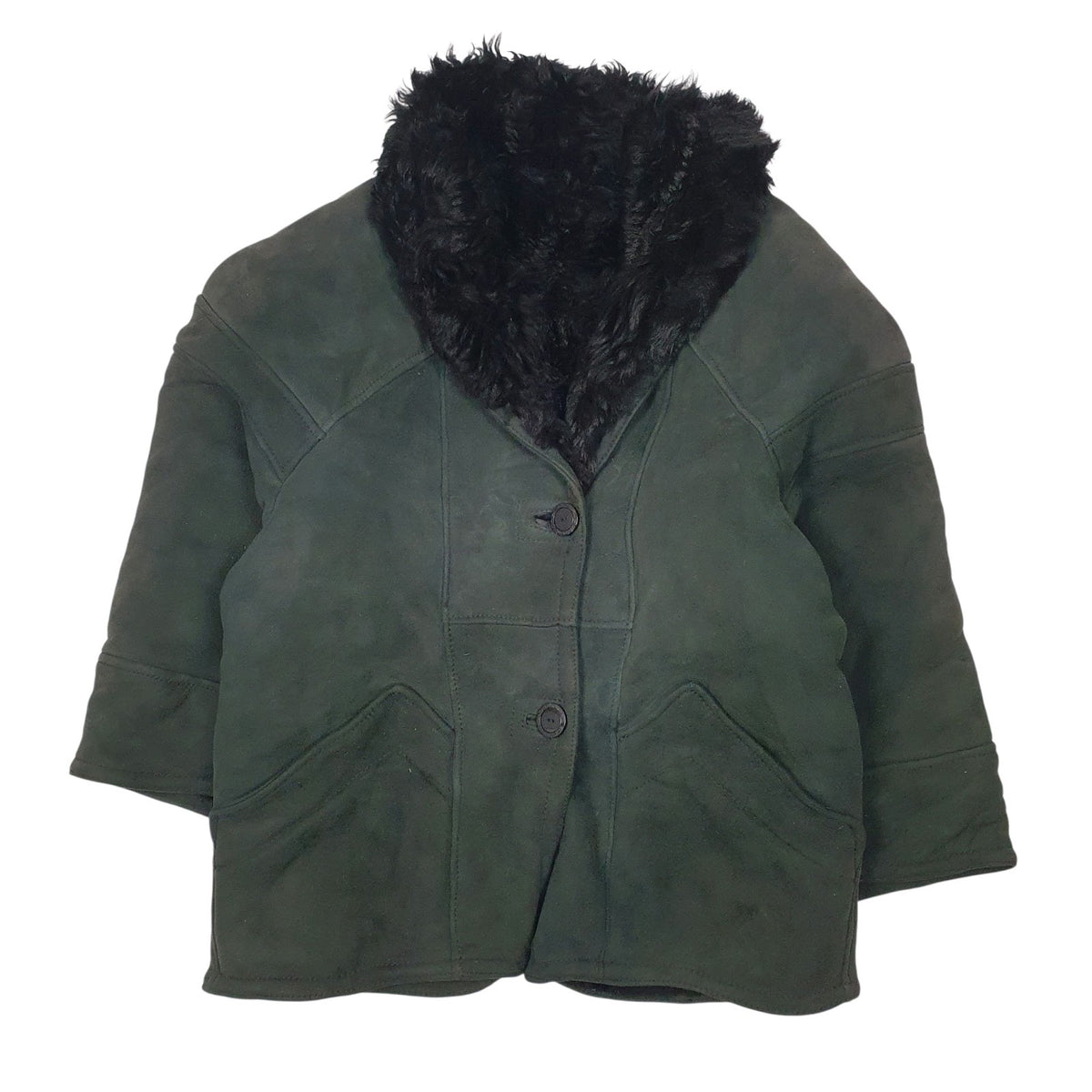 Womens Green Lina Afghan  Coat