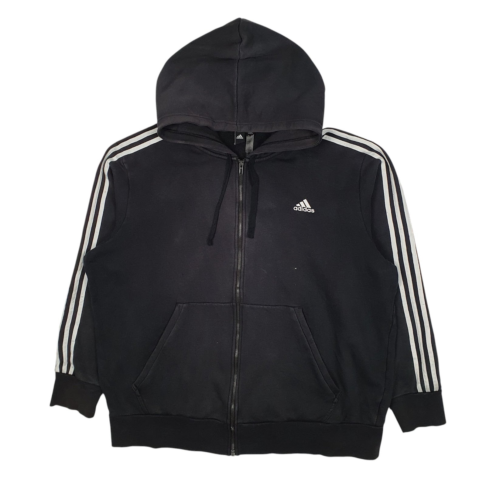 Mens Black Adidas Hoodie Full Zip Jumper