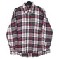 Mens White First Down USA Flannel Long Sleeve Shirt