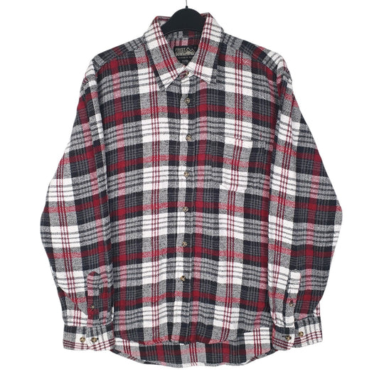 Mens White First Down USA Flannel Long Sleeve Shirt