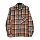 Mens Orange Unbranded Plaid Flannel Long Sleeve Shirt