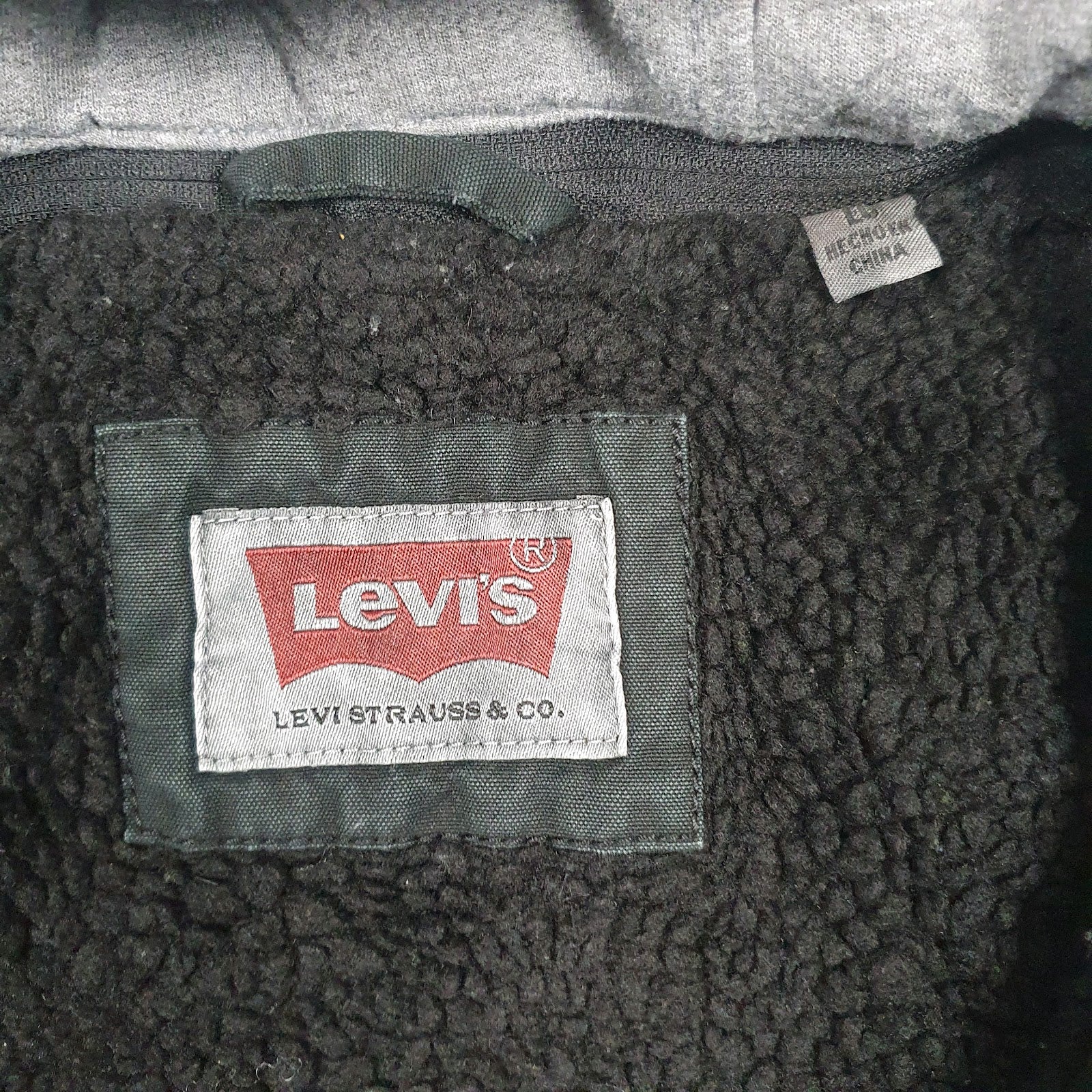 Mens Black Levis Fleece Lined  Coat