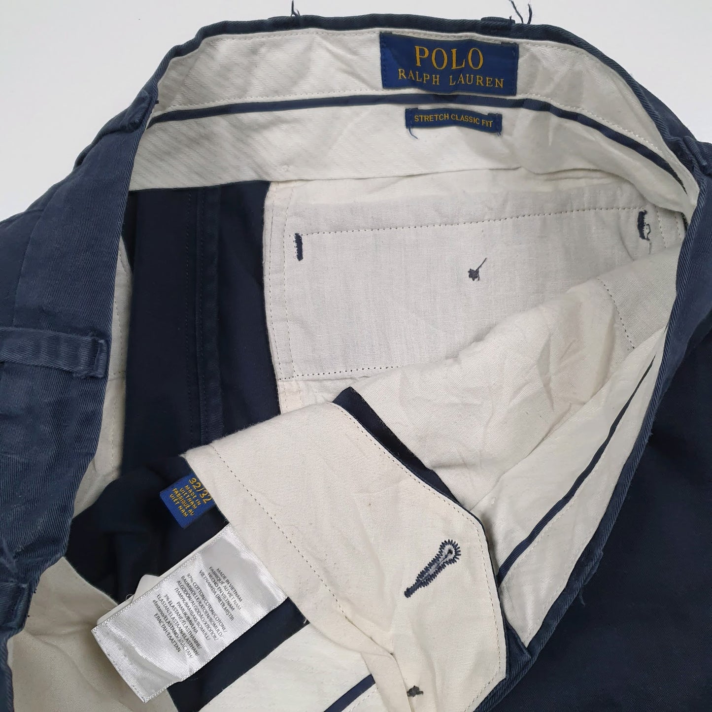 Mens Navy Polo Ralph Lauren Stretch Classic Fit  Trousers