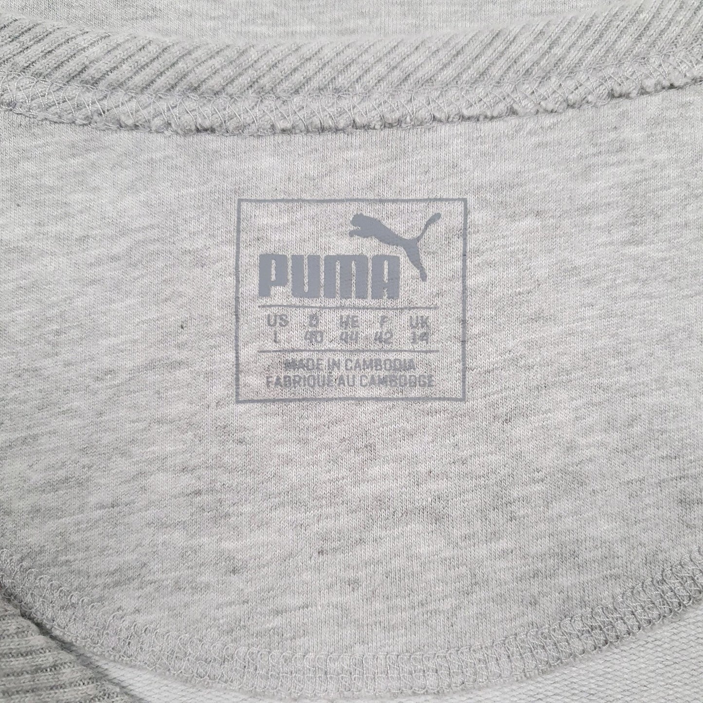 Womens Grey Puma Spellout Crewneck Jumper