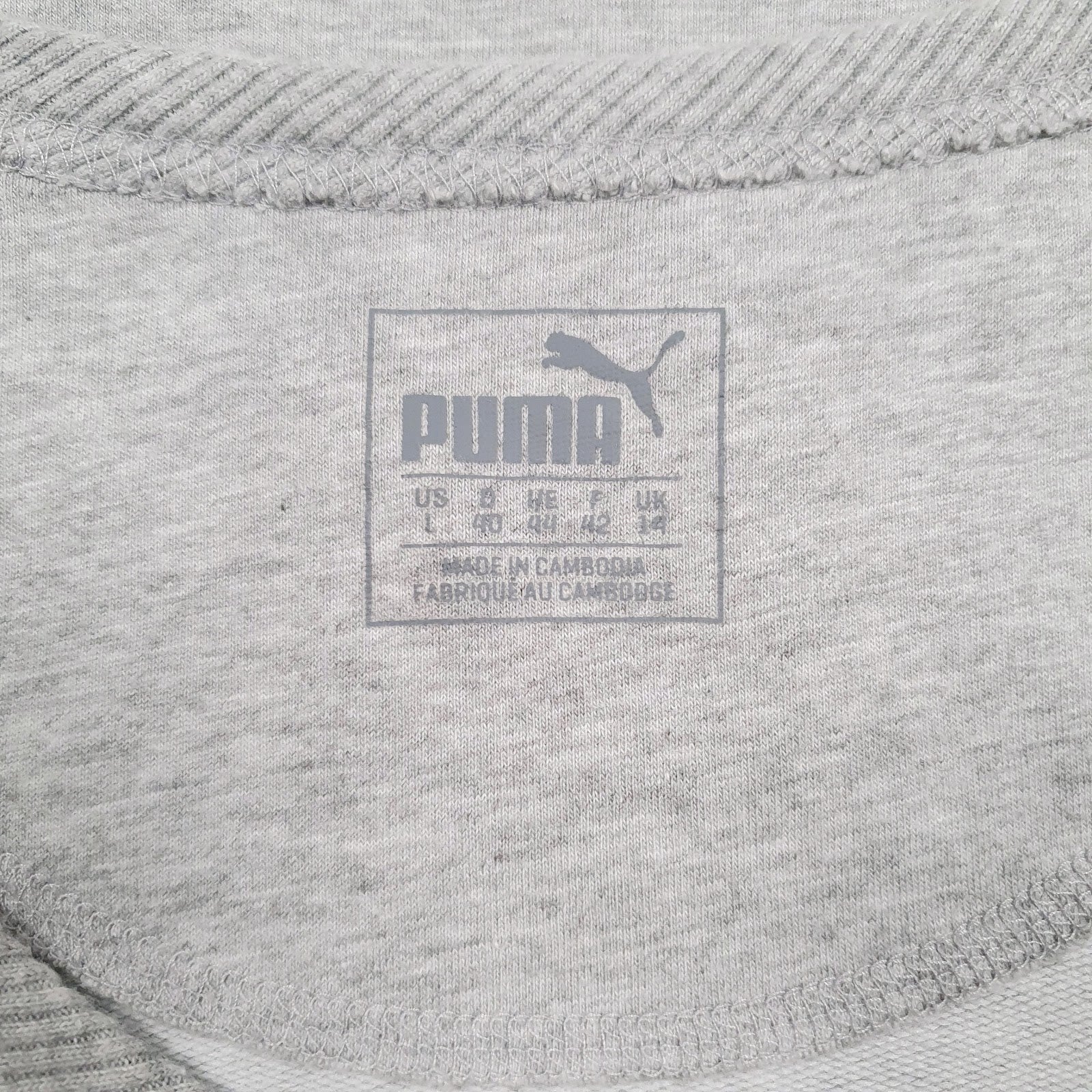Womens Grey Puma Spellout Crewneck Jumper