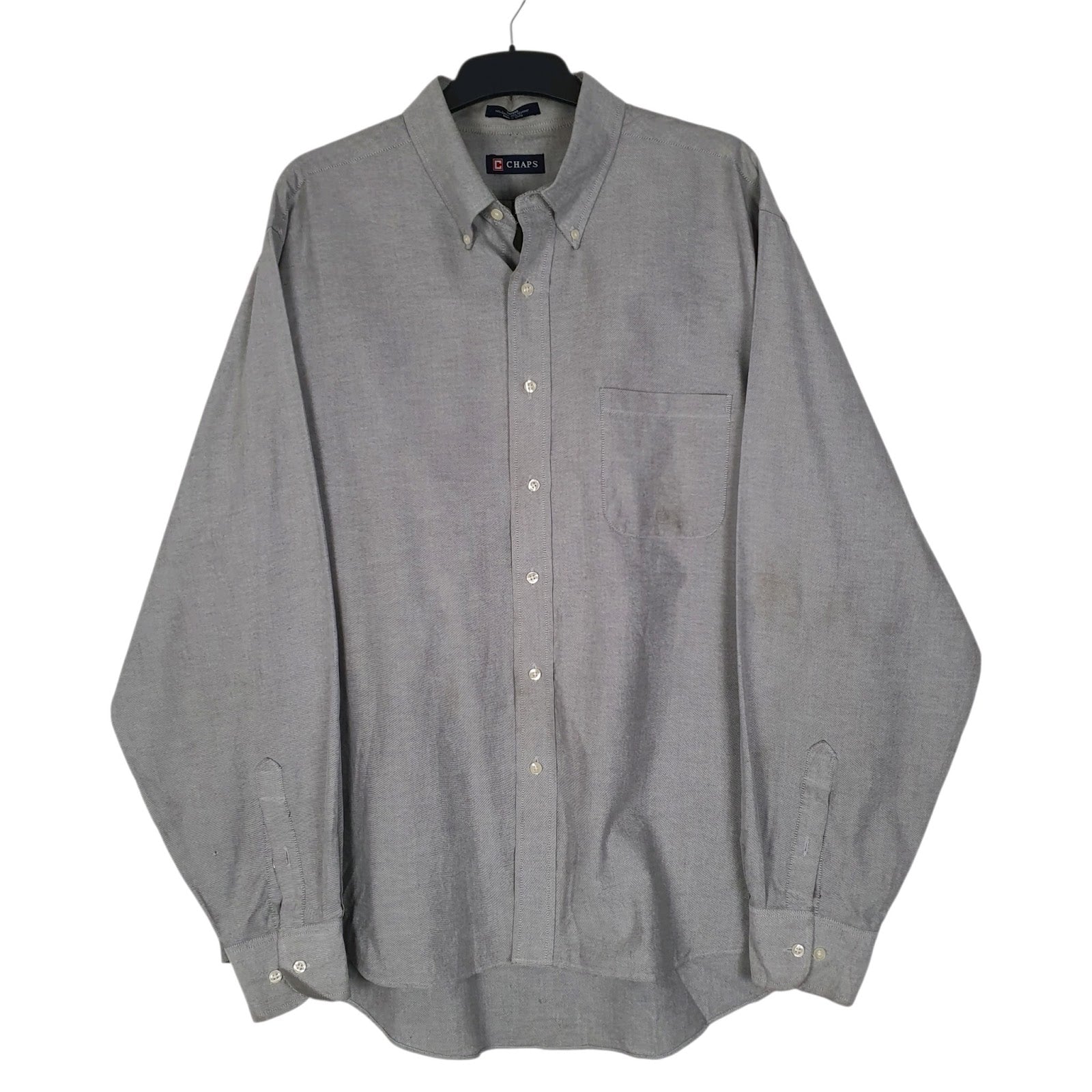 Mens Grey Chaps  Long Sleeve Shirt