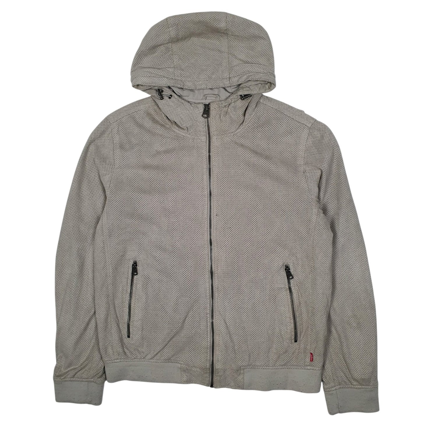 Mens Grey Levis Mesh Hoodie  Coat