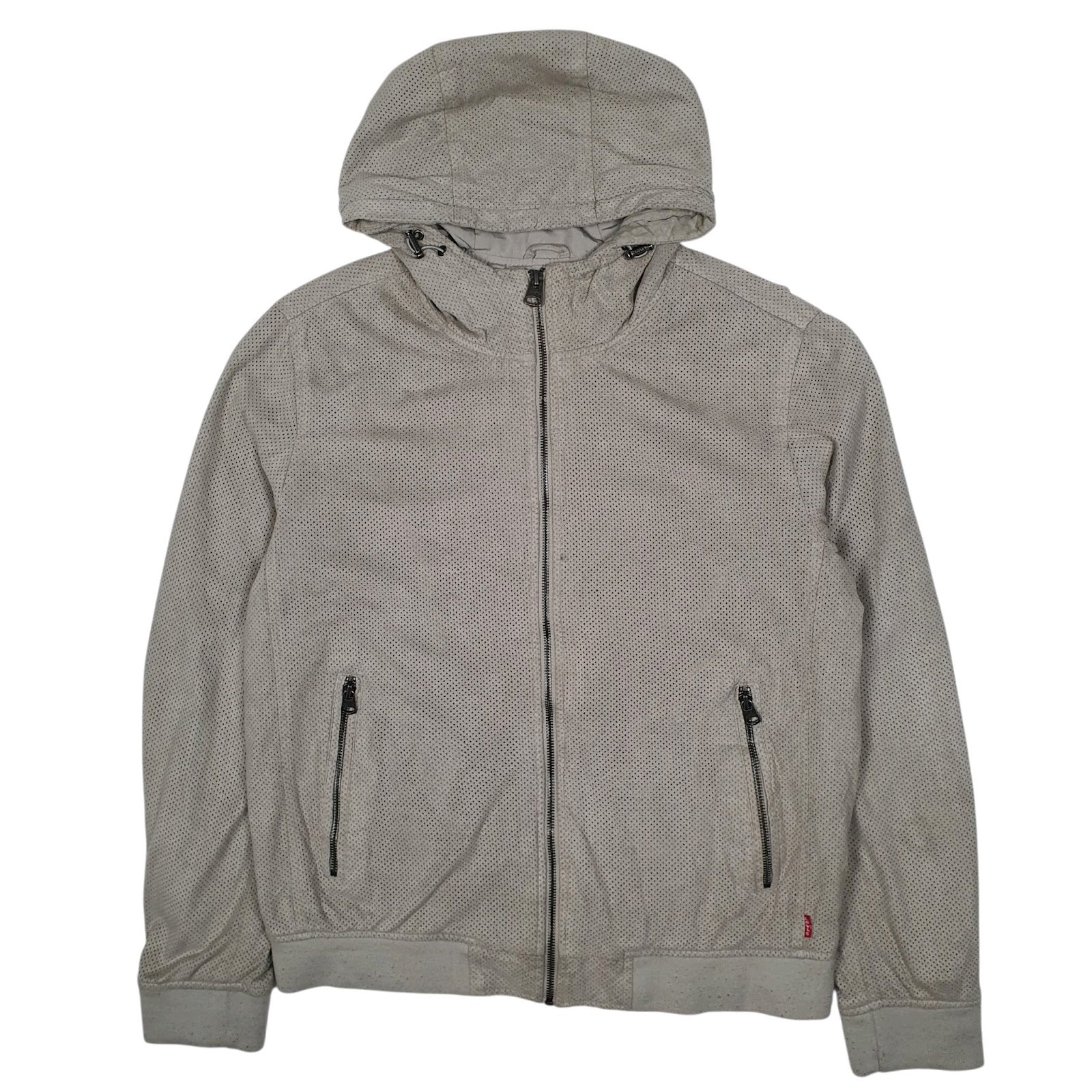 Mens Grey Levis Mesh Hoodie  Coat