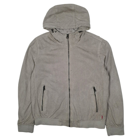 Mens Grey Levis Mesh Hoodie  Coat