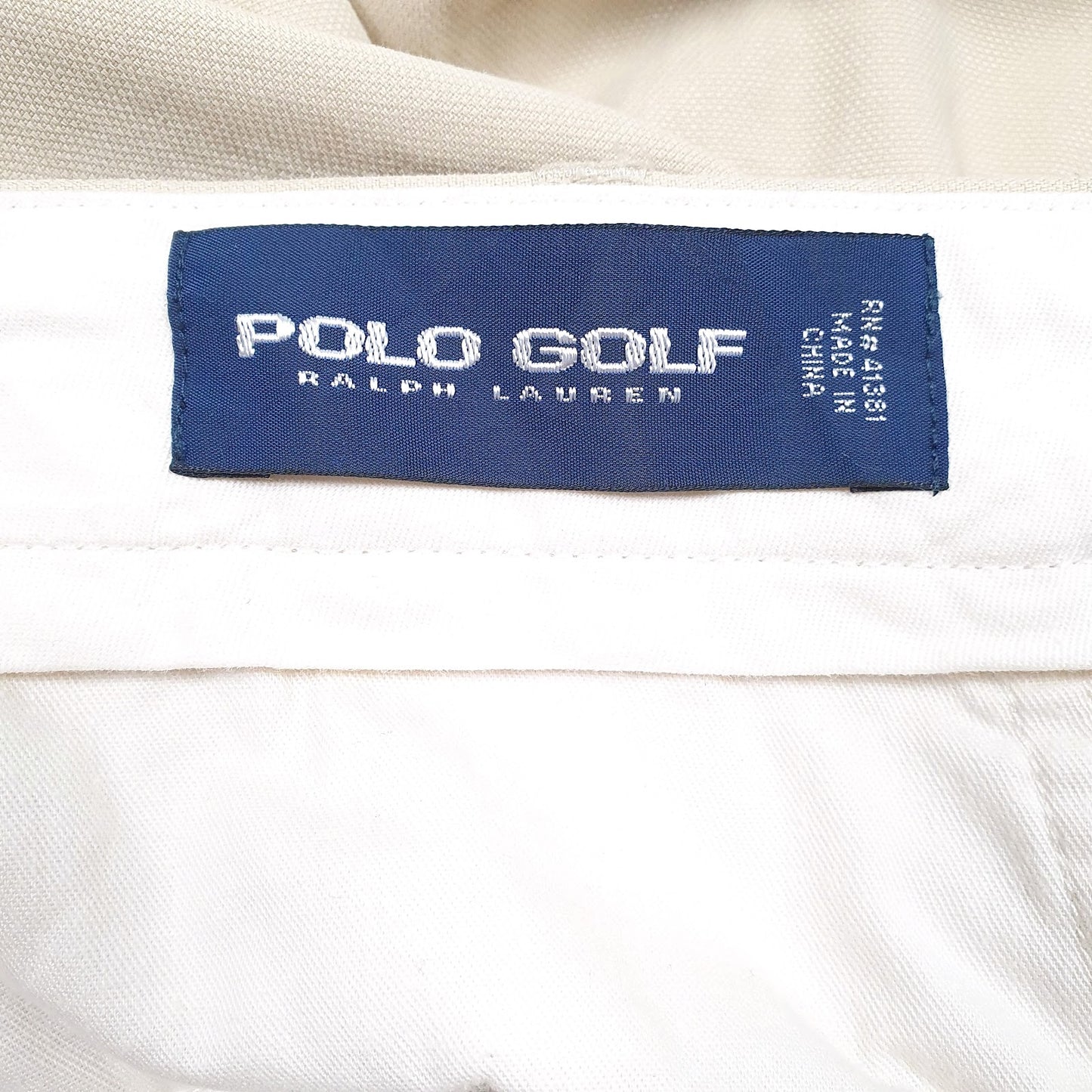 Mens Cream Polo Ralph Lauren Golf Pleated  Trousers