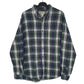 Mens Navy L.L.Bean Flannel Long Sleeve Shirt