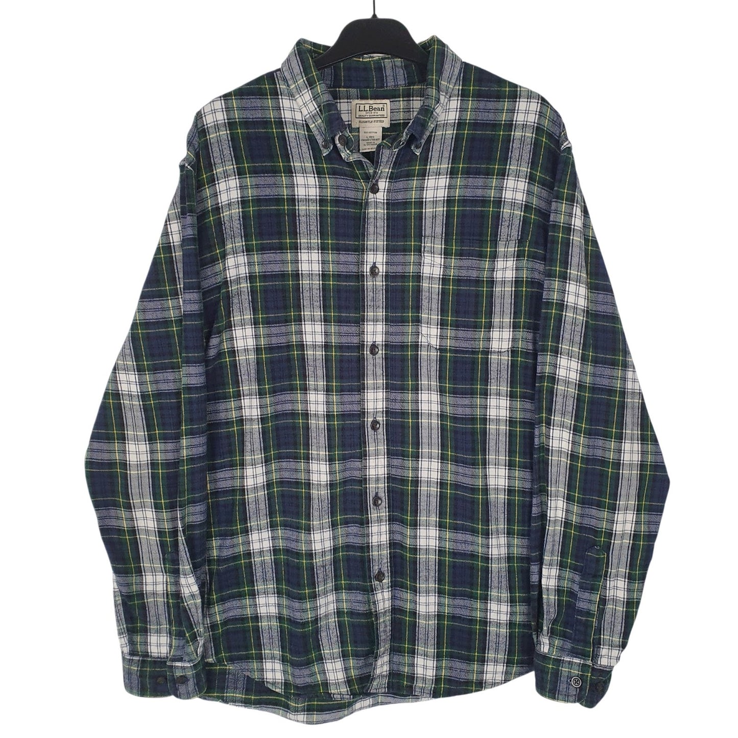 Mens Navy L.L.Bean Flannel Long Sleeve Shirt