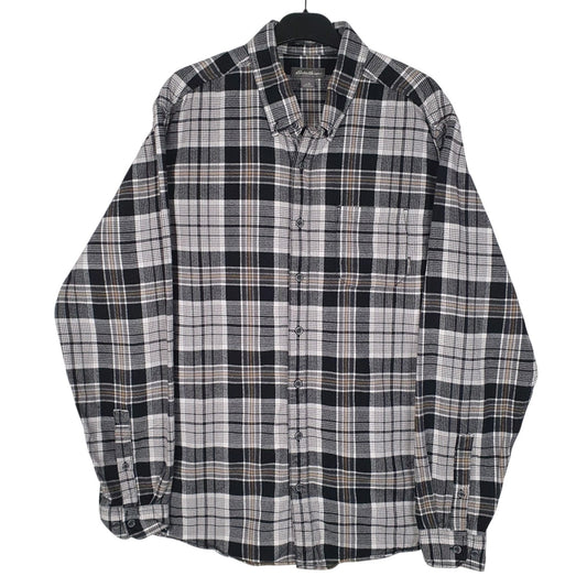 Mens Grey Eddie Bauer Flannel Long Sleeve Shirt