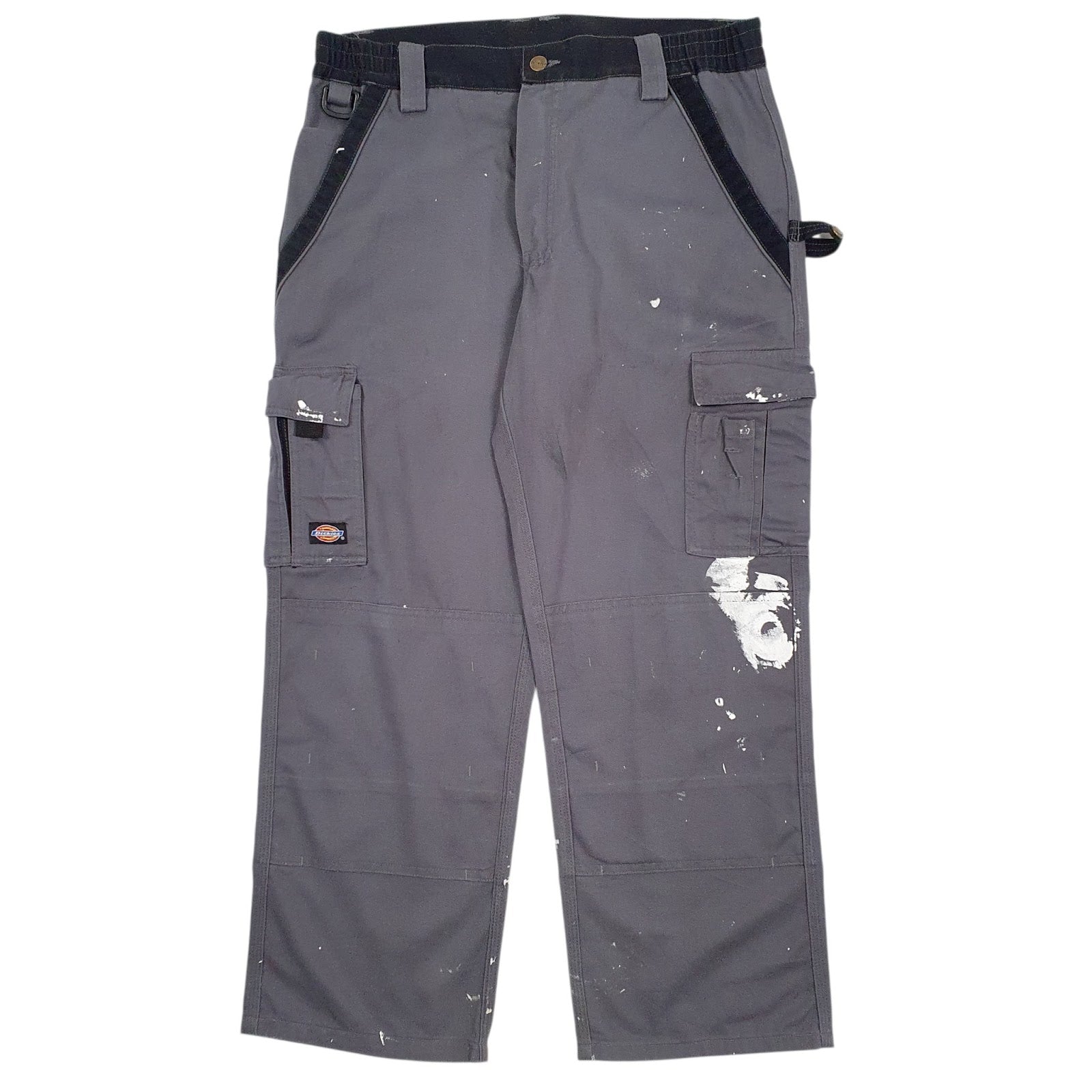 Mens Grey Dickies Double Knee Workwear Cargo Trousers