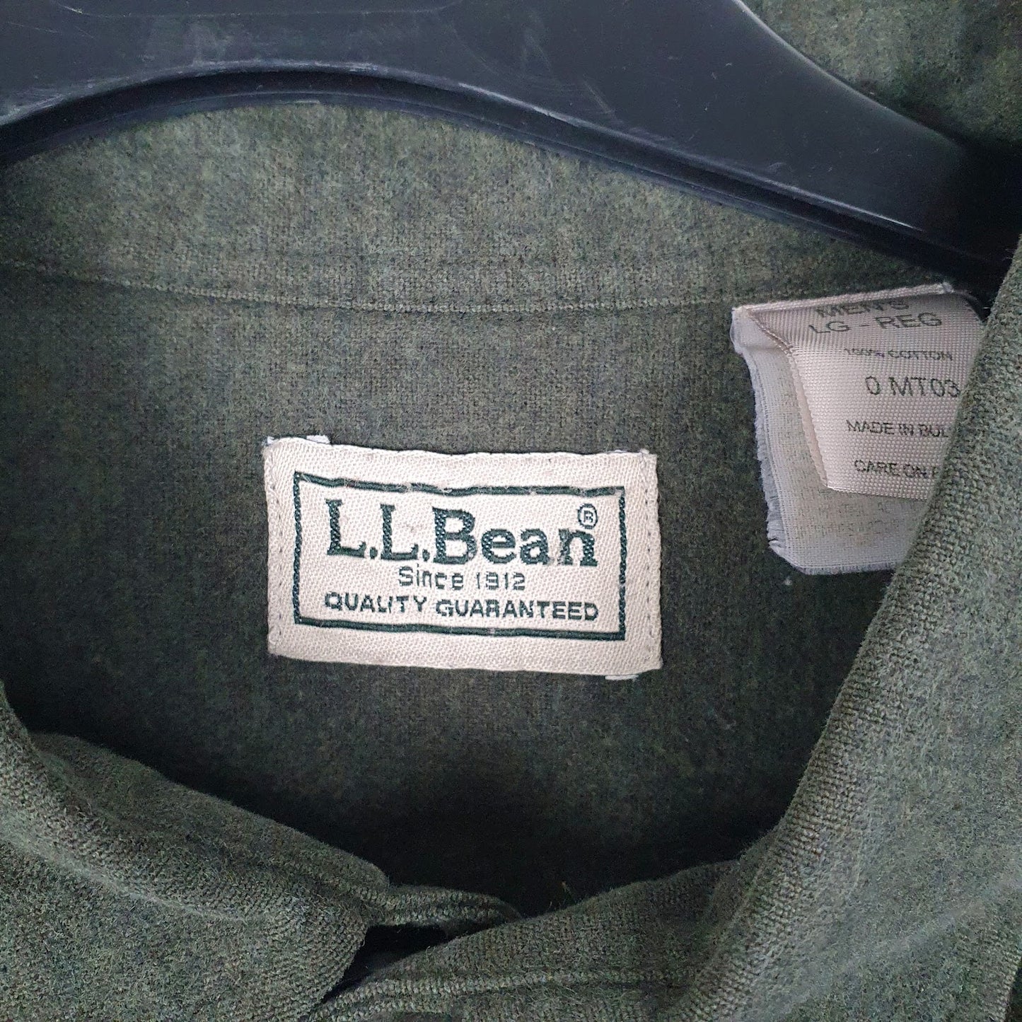 Mens Green L.L.Bean Chamois  Shirt