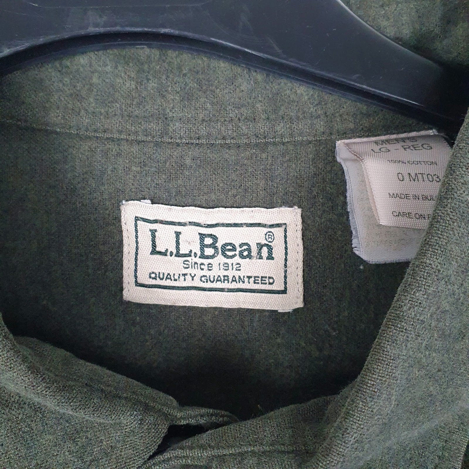 Mens Green L.L.Bean Chamois  Shirt