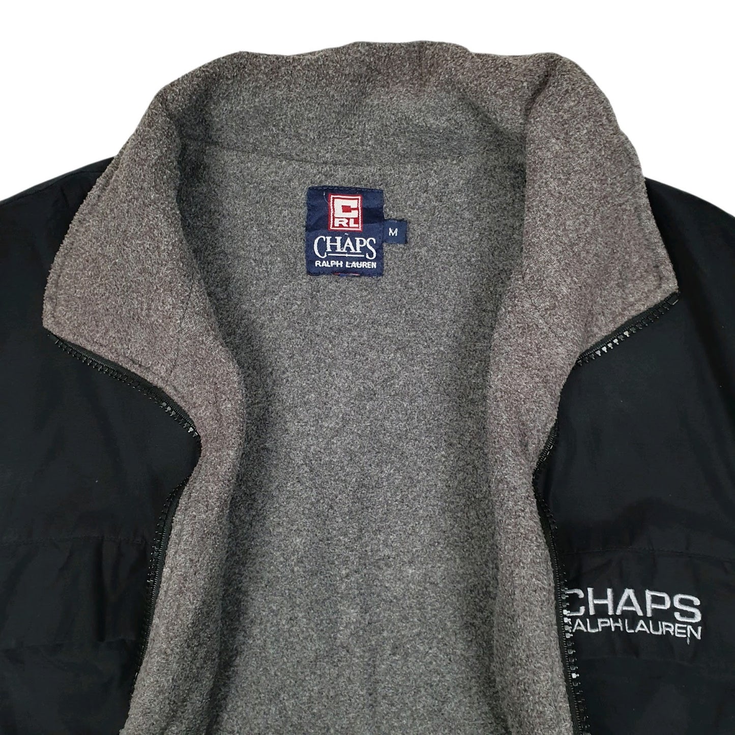 Mens Black Ralph Lauren Vintage 90s Fleece Lined Hoodie Coat
