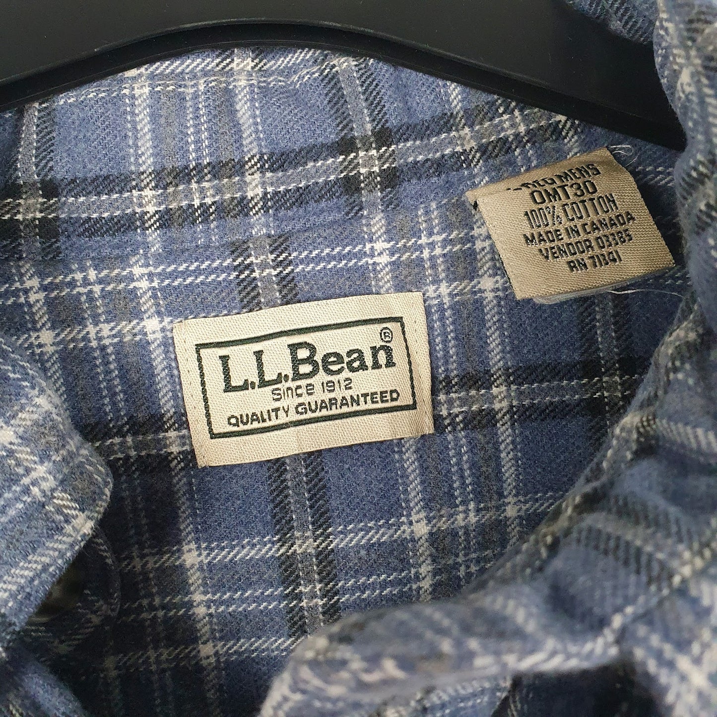 Mens Blue L.L.Bean Flannel  Shirt