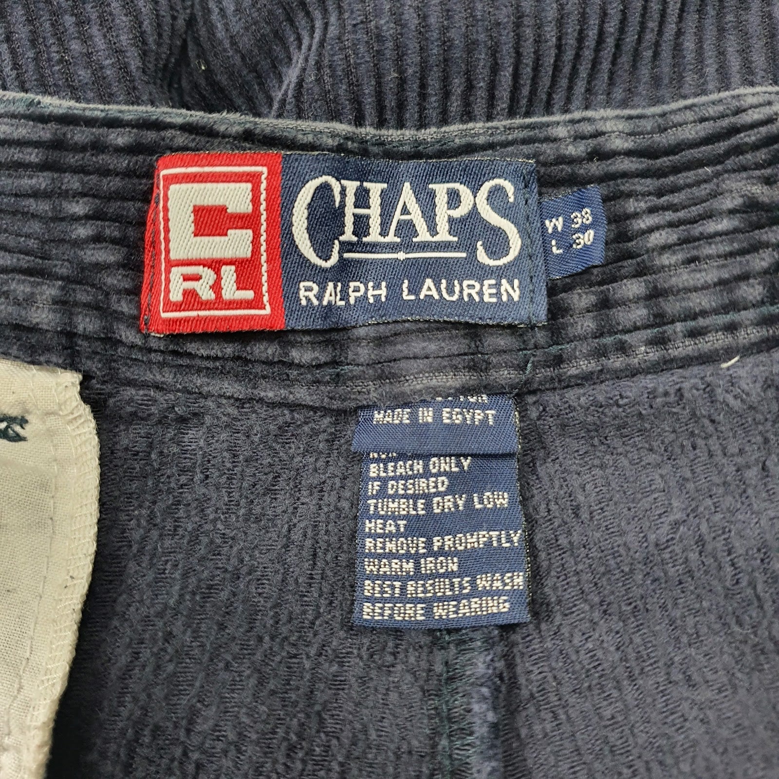Mens Navy Ralph Lauren Pleated  Trousers