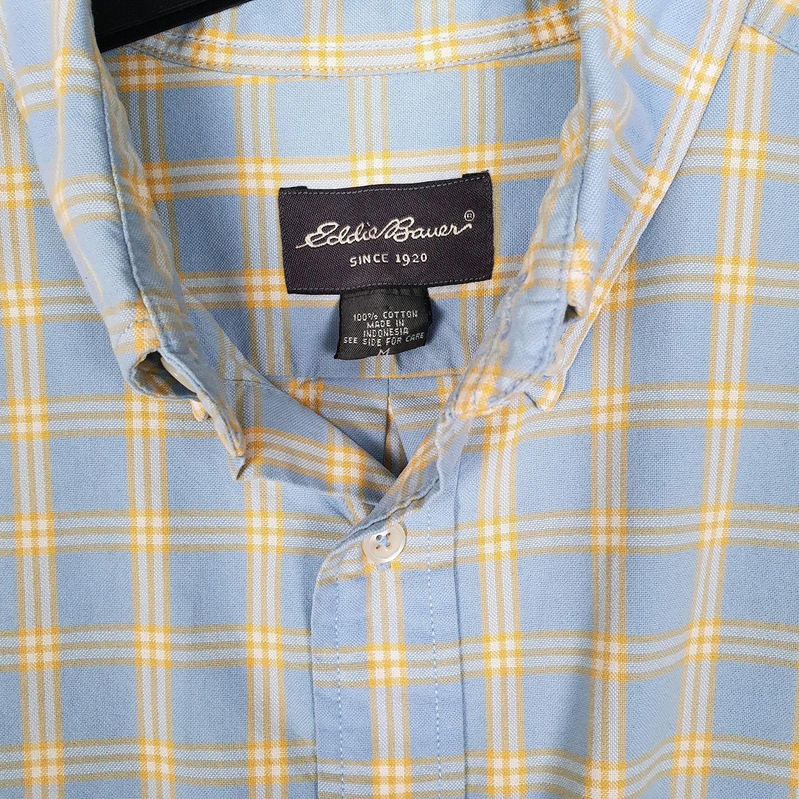 Mens Blue Eddie Bauer Vintage 00s  Shirt