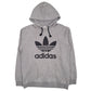 Mens Grey Adidas Spellout Hoodie Jumper