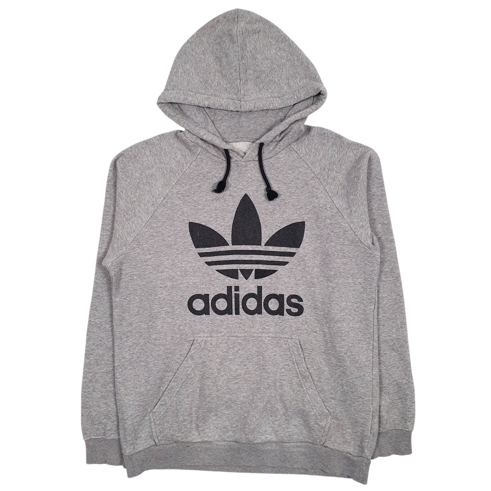 Mens Grey Adidas Spellout Hoodie Jumper