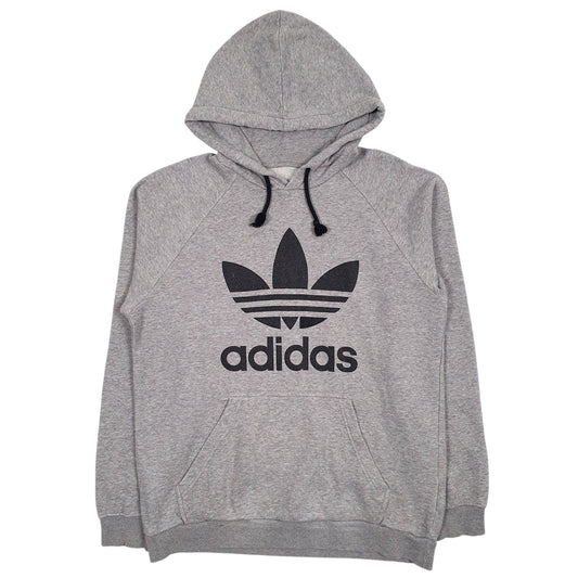 Mens Grey Adidas Spellout Hoodie Jumper