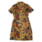 Womens Orange Unbranded Floral Short Sleeve Dress