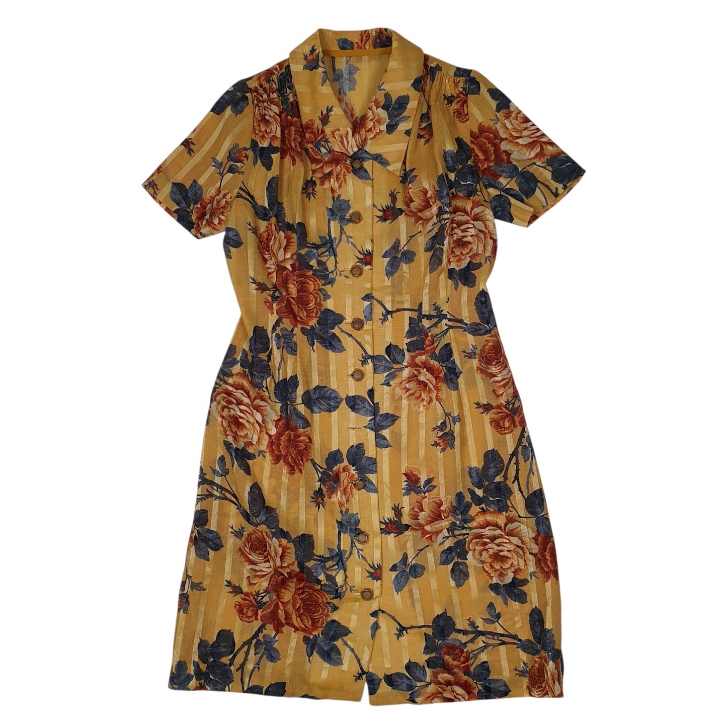 Womens Orange Unbranded Floral Short Sleeve Dress