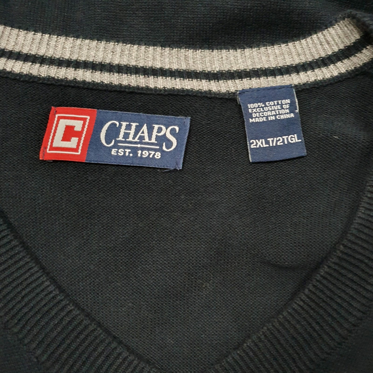 Mens Black Chaps  Vest Jumper