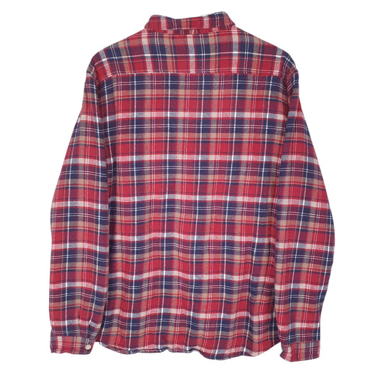 Mens Red Natural Story Flannel Sherpa Lined  Shirt