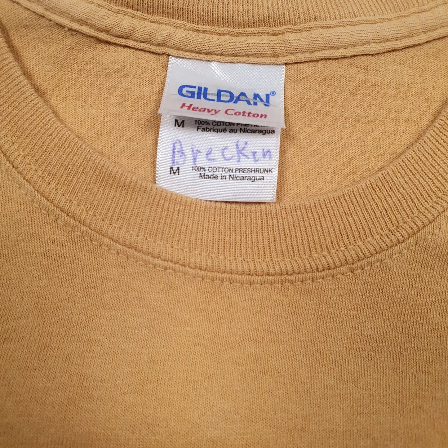 Mens Yellow Gildan   T Shirt