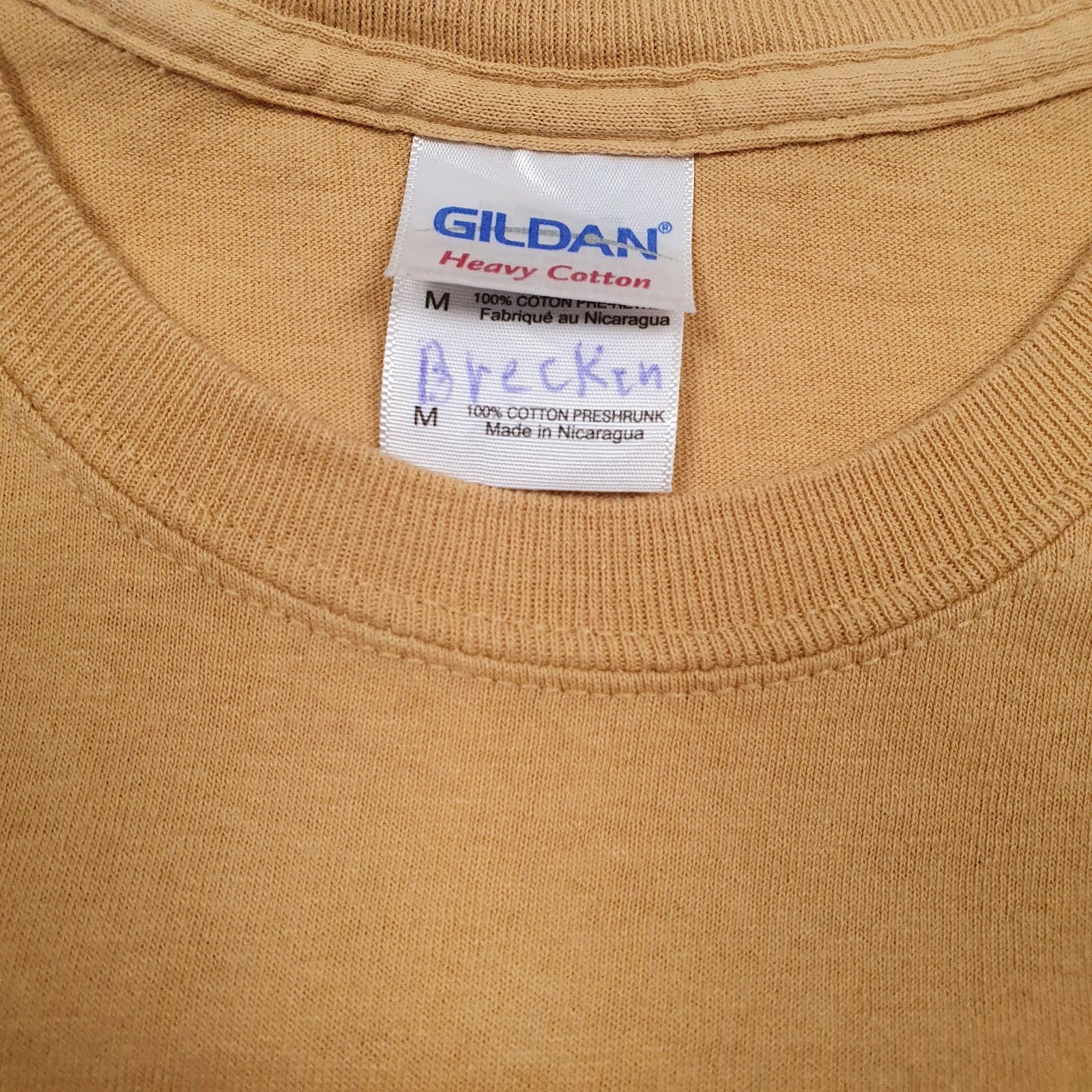 Mens Yellow Gildan   T Shirt
