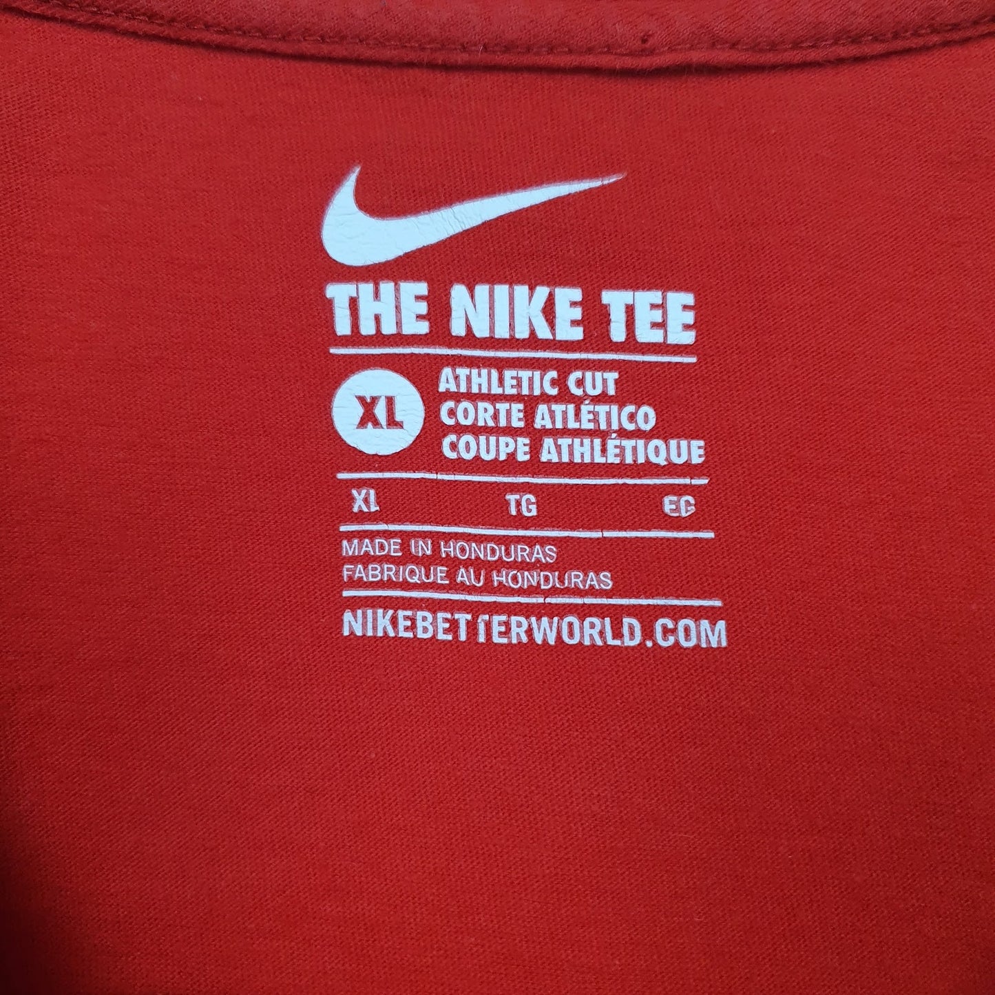 Mens Red Nike Spellout  T Shirt