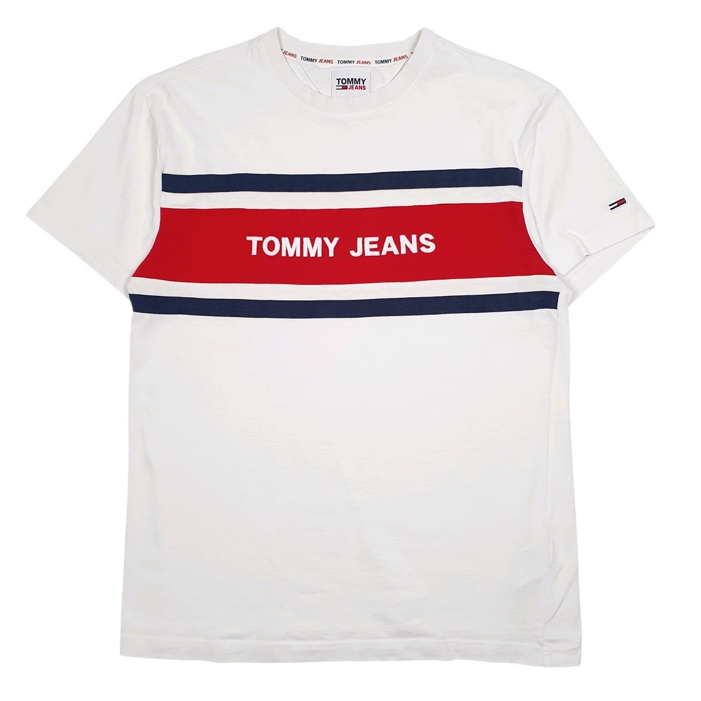 Mens White Tommy Hilfiger Spellout Short Sleeve T Shirt