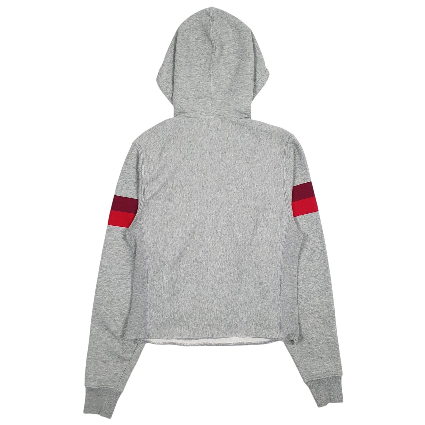 Womens Grey Champion Hooded Reverse Weave Spellout Quarter Zip Jumper