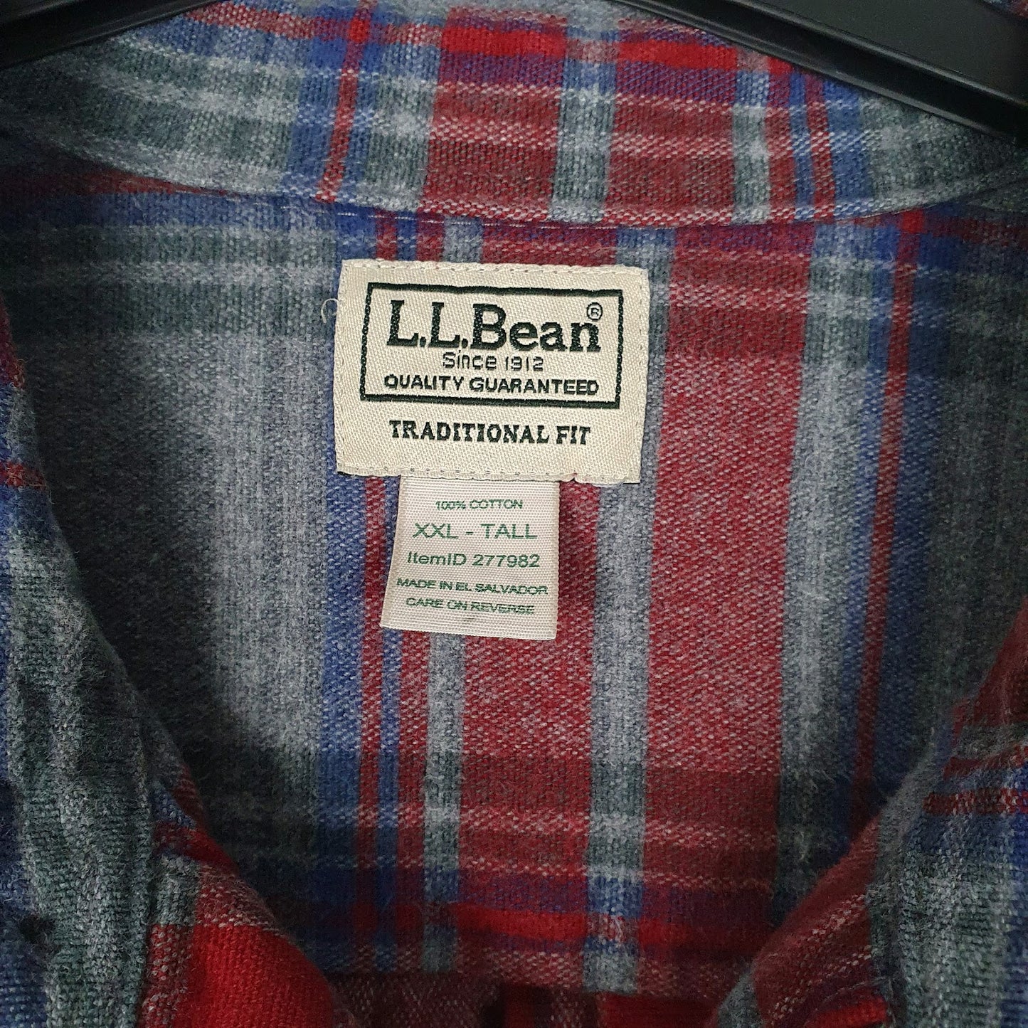 Mens Grey L.L.Bean Flannel  Shirt