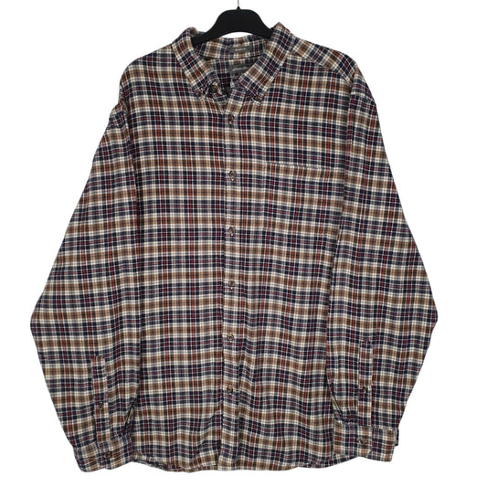 Mens Brown Eddie Bauer Flannel Long Sleeve Shirt