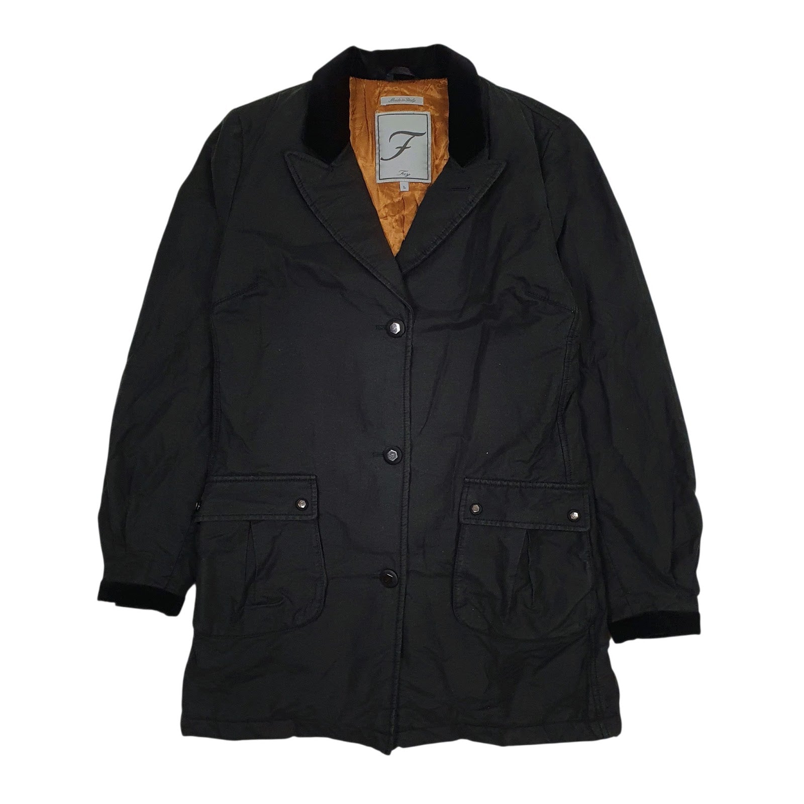 Womens Black Fay Windbreaker Made In Italy  Coat