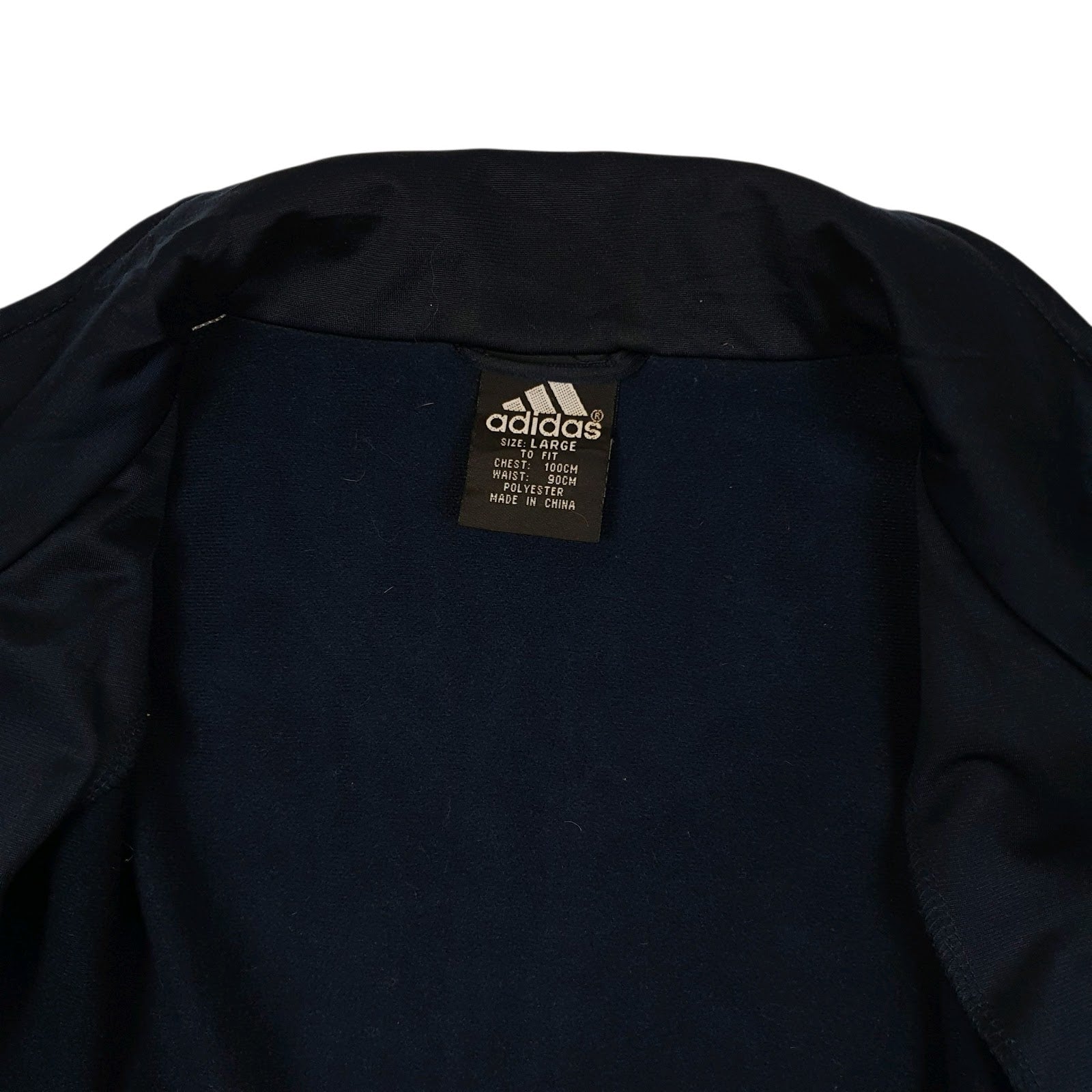 Mens Navy Adidas Vintage 2000s Track Top Full Zip Jumper