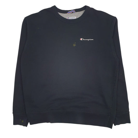 Mens Black Champion  Crewneck Jumper