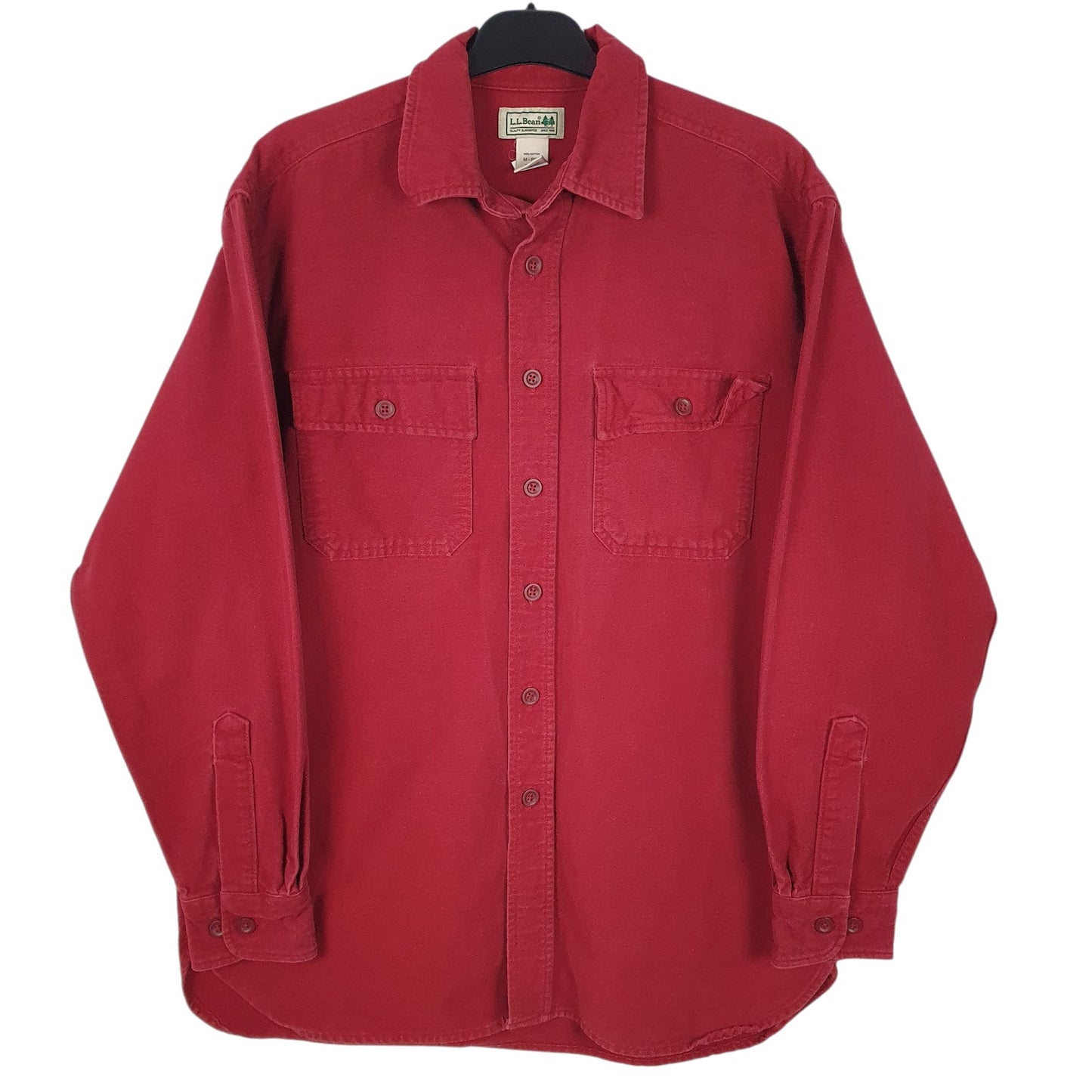 Mens Red L.L.Bean Chamois Long Sleeve Shirt